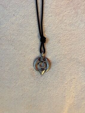 Handcrafted Silver-Tone Pendant Necklace in Black